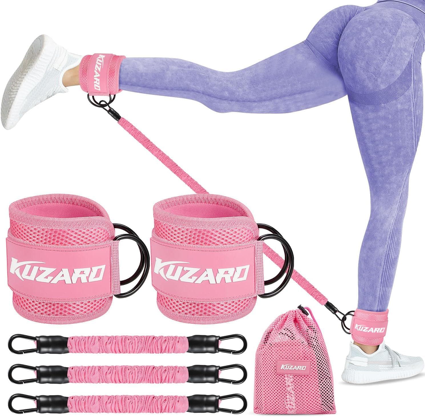 Ankle Resistance Bands with Cuffs, Ankle Bands for Working Out, Ankle Resistance Band, Glutes Workout Equipment, Butt Exercise Fitness Equipment for Women and Booty – Perfect for Home Gym Workout
