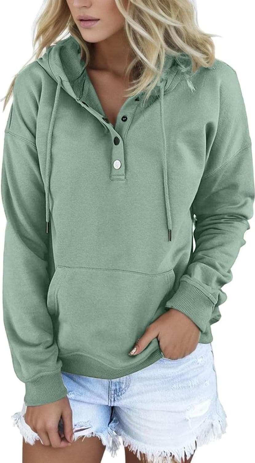 JMMSlmax Trendy Hoodie Ouffits Teen Girls Fall Y2K Clothes Women’s Casual Long Sleeve Loose Quarter Zip Pullover with Pockets