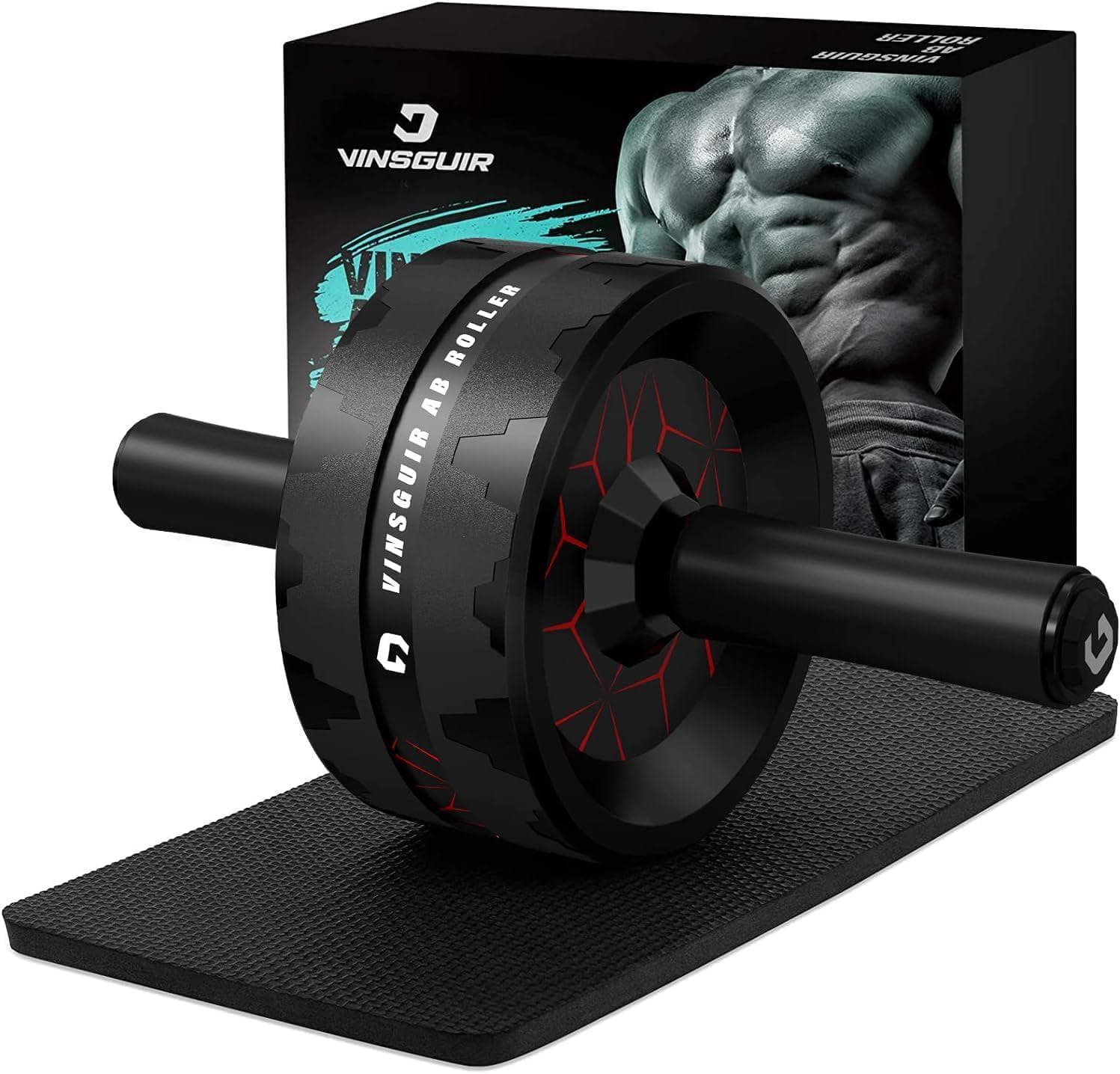 Vinsguir Ab Roller Wheel, Abs Workout Equipment for Abdominal and Core Strength Training, Exercise Wheels for Home Gym, Fitness Equipment for Core Workout with Knee Pad Accessories