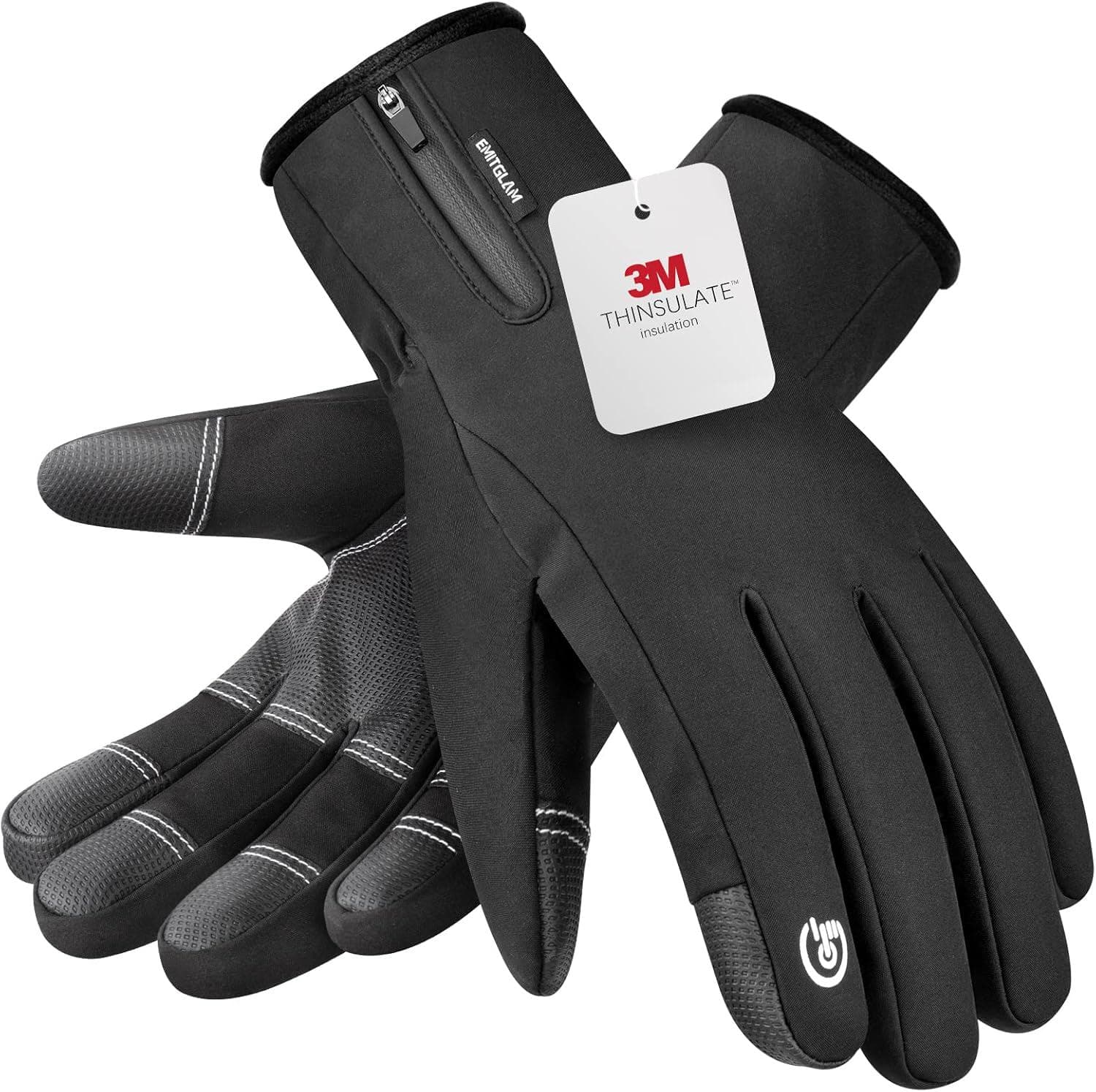Winter Gloves Men and Women Made with 3M Premium Insulation, Waterproof Snow Ski Gloves with 10 Touchscreen Fingers and 5-Layer Fabric, Windproof Thermal Warm Gloves for Cold Weather