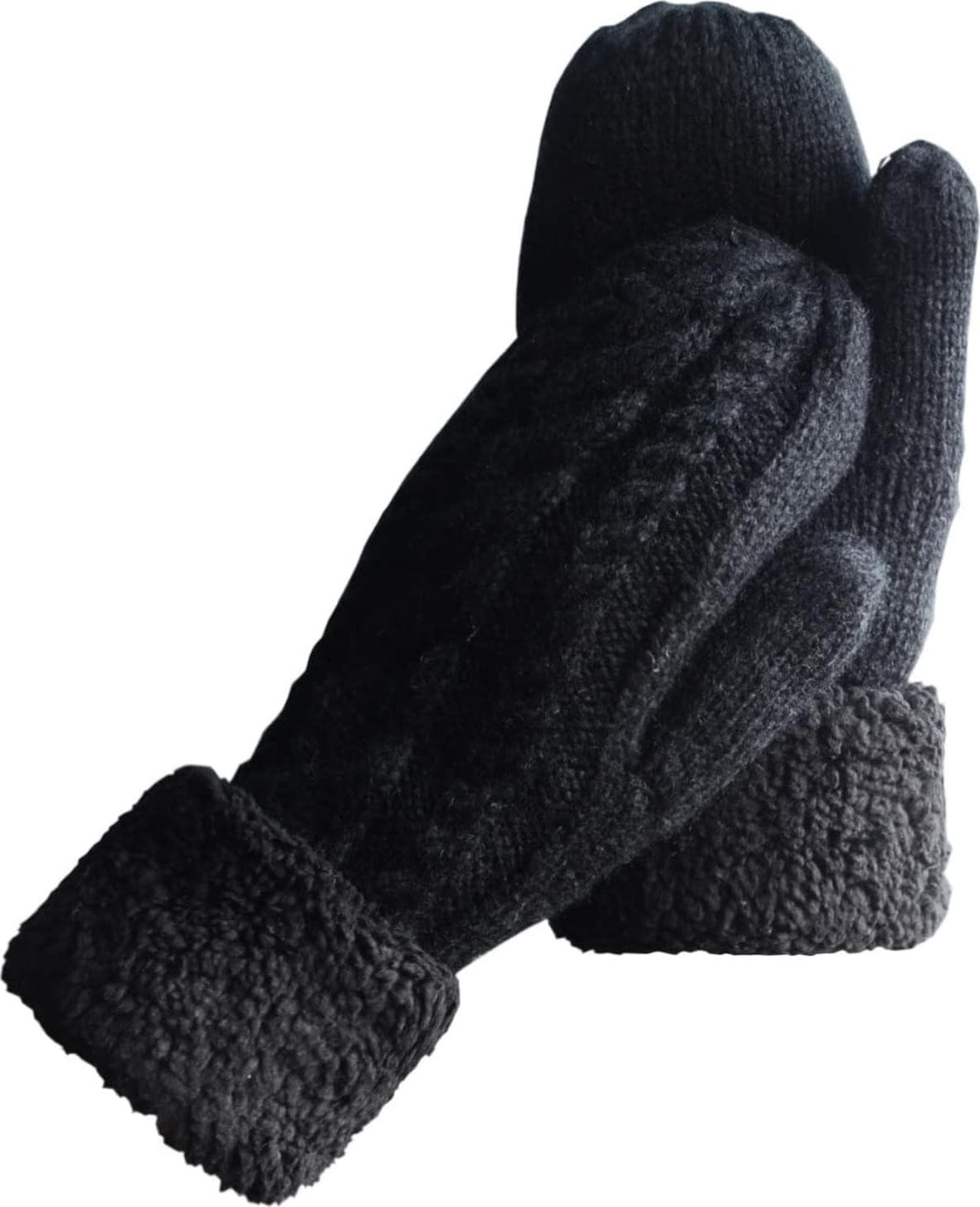 Women’s Winter Gloves Warm Lining – Cozy Wool Knit Thick Gloves Mittens