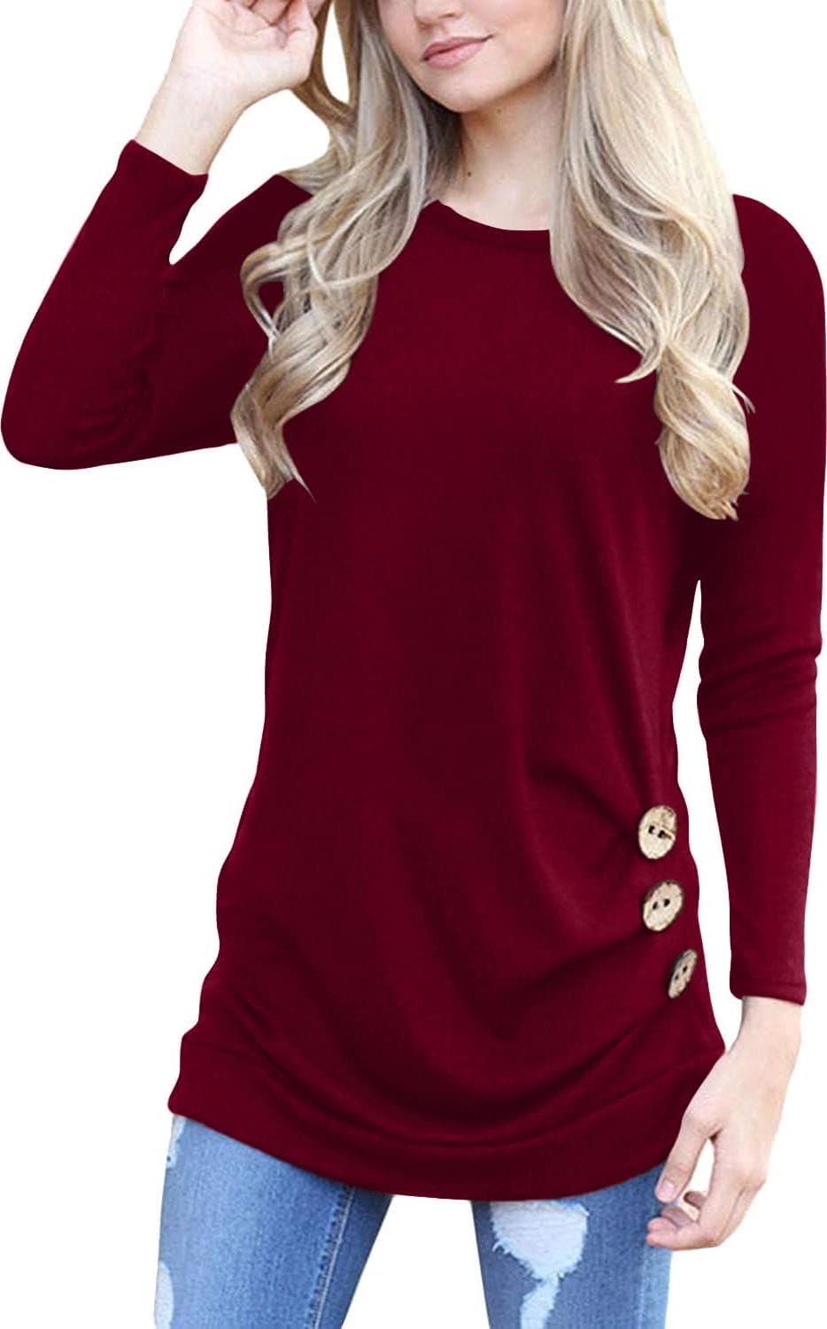 Yincro Women’s Casual Long Sleeve Tunic Tops Fall Tshirt Blouses